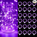 pozzolanas 24 Pack Purple Battery Operated String Lights - 7ft Waterproof Fairy Lights with 20 LEDs for Home, Mason Jar, Party, Wedding, Halloween, Christmas Decorations