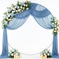 Wedding Arch Draping Fabric 29" x 19Ft Sheer Drapes for Backdrop Wedding Ceremony Reception Ceiling Decor Curtain Baby Bridal Shower Decoration (Dusty Blue, 1 Panel)