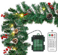 christmas garland with lights - 10ft waterproof battery, main product view