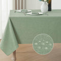 Veblandy Rectangle Tablecloth Waterproof Linen Textured Table Cloth Stain and Wrinkle Resistant Washable, Decorative Fabric Table Cover for Dining, Party and Camping (Sage Green, 52 * 70)