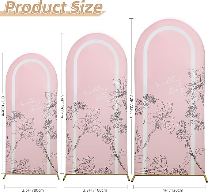 Wedding Arch Cover 7.2FT 6.6FT 6FT Spandex Arch Backdrop Cover Stretchy Backdrop for Wedding Birthday Party Decoration Baby Shower