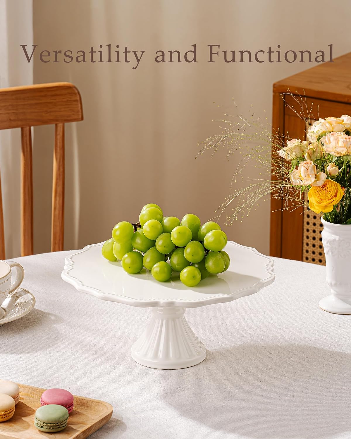 10 Inch Cake Stand, Relief Round Dessert Cake Stand for 8 Inch Cake