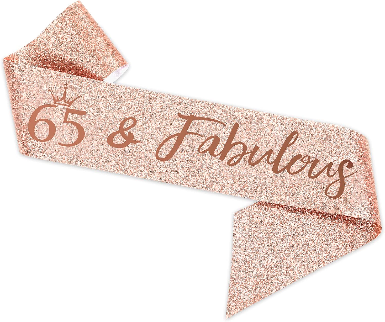 BRT Bearingshui Fabulous Tiara for Women, Rose Gold Crown & Sash for 65th Birthday Party