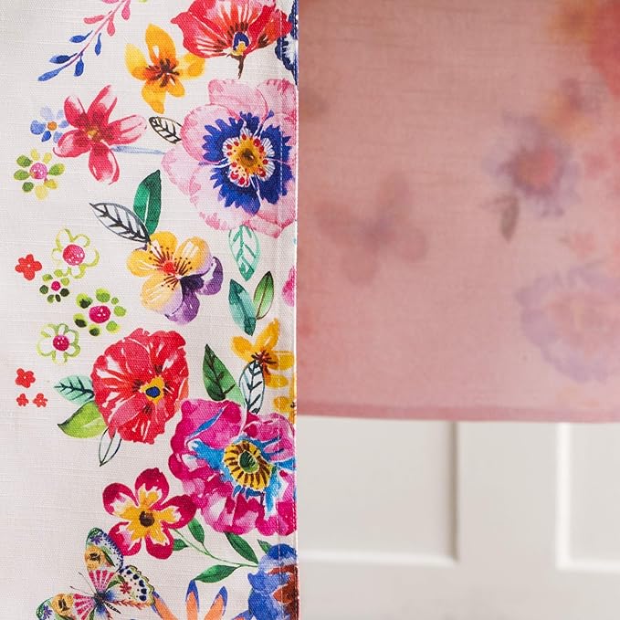 Maison d' Hermine Table Runner 100% Cotton Double Layer Table Runners 108 inches Long Decorative for Home Dining Party Wedding Bridal Shower Spring Summer (Happy Florals - High Summer, 14.50" x 108")