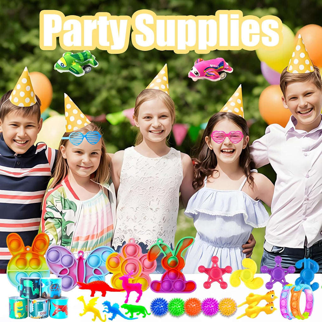 180 Party Favors for Kids, Fidget Toys Bulk, Treasure Box Toys for Classroom Prizes, Goodie Bag Stuffers Pinata Fillers, Carnival Birthday Stocking Stuffers for Boys Girls, Prize Box Toy