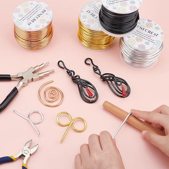 BENECREAT 9 Gauge Jewelry Craft Aluminum Wire 55 Feet Bendable Metal Sculpting Wire for Craft Floral Model Skeleton Making, Plant Gardening, Silver