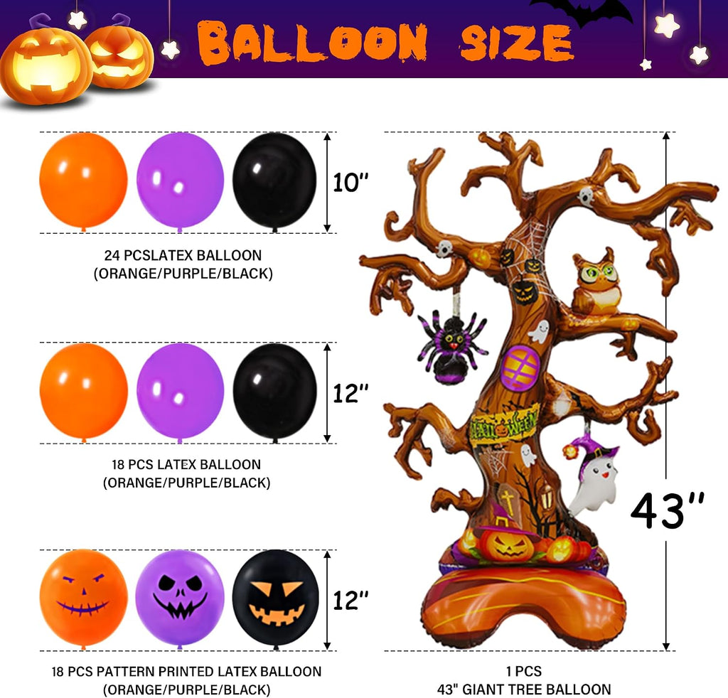 halloween party decorations kit, 43" giant tree balloon, close-up detail