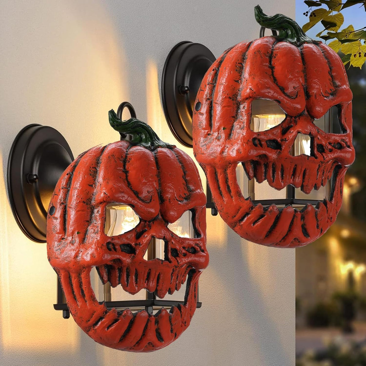2 Pack Halloween Porch Light Covers, Halloween Decorations Outdoor Skeleton P...