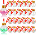 FOIMAS 24pcs Christmas Booze Balls,Christmas Fillable Booze Ball Tree Hanging Ornaments Clear Plastic Booze Pendant Ball for Chrismas Party Home Decoration