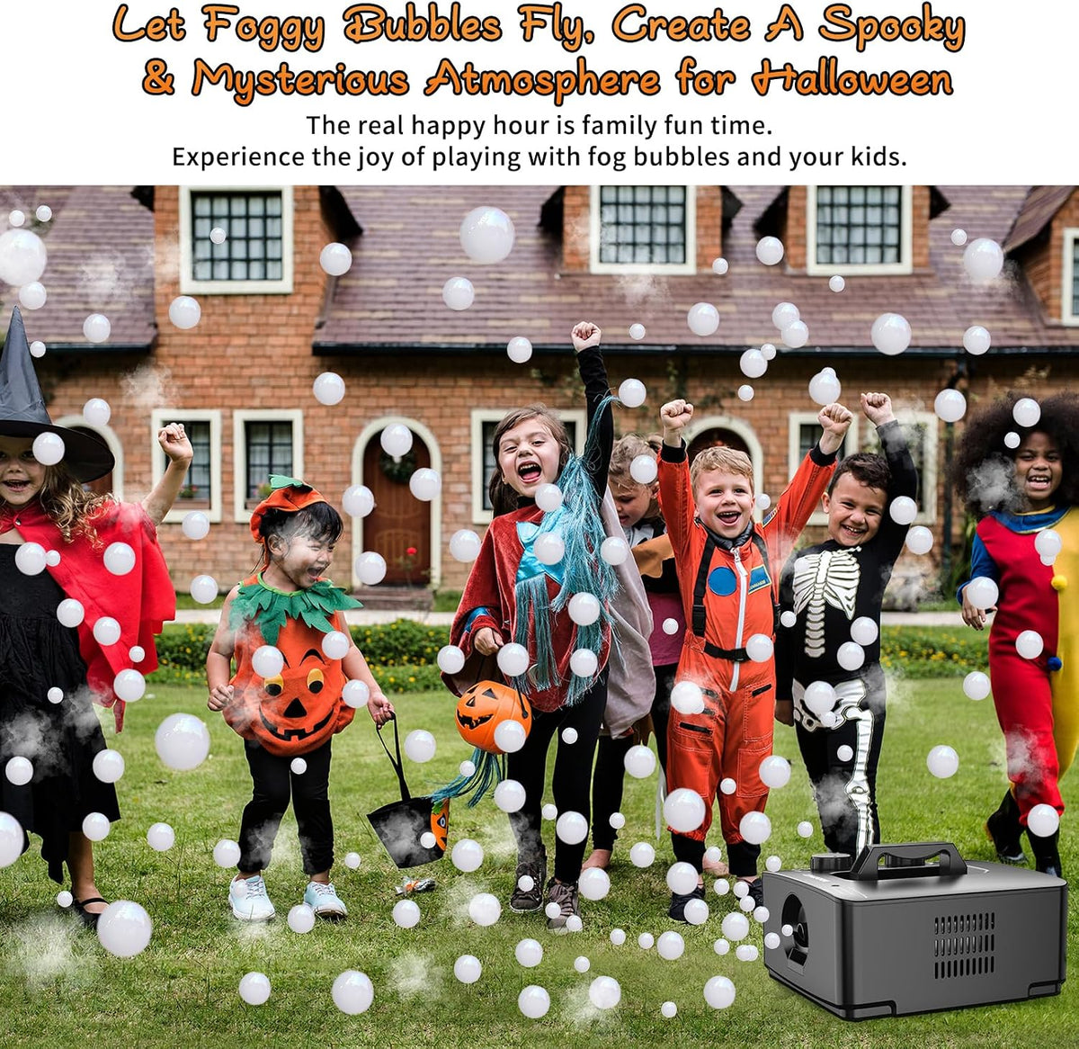 Wisdomlit Fog Bubble Machine, 2-in-1 No-Spill Smoke Bubble Machine