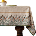patdrea Designer French Light Brown Rectangle Table Cloth,Linen Floral Durable Breathable Tablecloth,Decorative for Kitchen Dining,Parties,Tea Party,Christmas,Thanksgiving63 x87-Cudillero