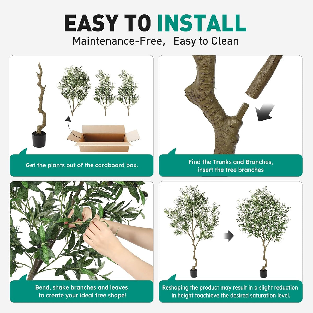 faux olive tree 8ft, large realistic silk olive, package contents
