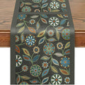 Snycler Table Runner Boho Table Runners Vintage Elegant Farmhouse Table Center Linen Decor for Home Dining Party Entrance (13x48 Inch) Gray&Green
