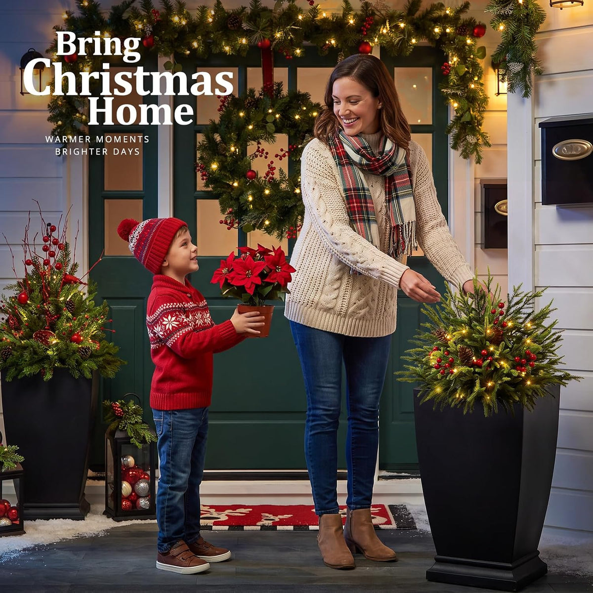25.5 inch outdoor lighted christmas trees, yard holiday showing dimensions