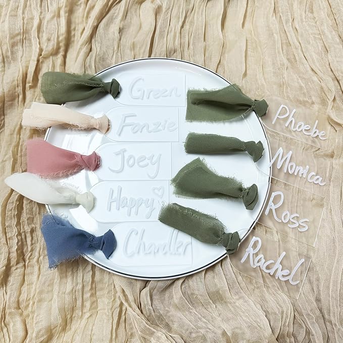 50Pcs Acrylic Place Card for Wedding Frosting Acrylic DIY Table Seating Cards Wedding Supplies with Champagne
