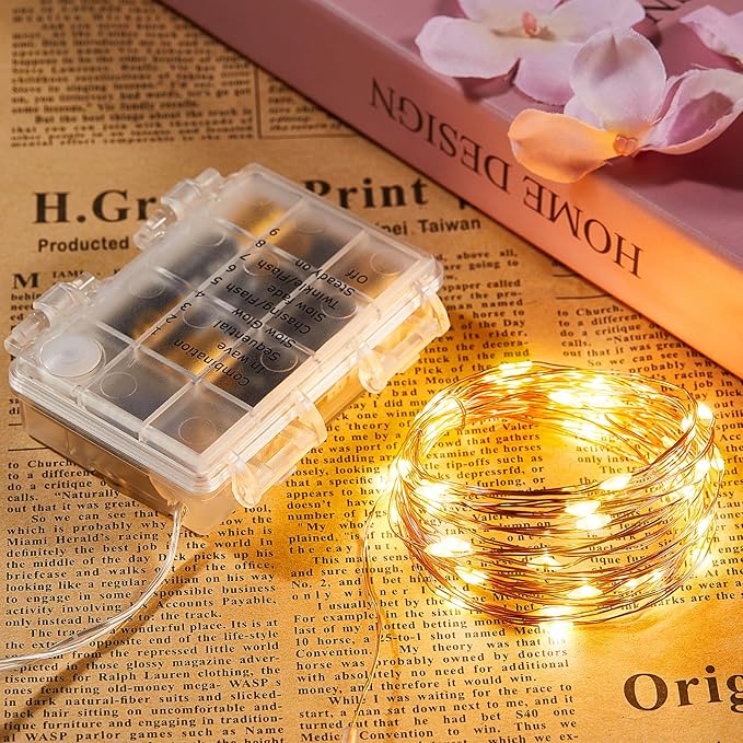 4 Pack 32.8 Ft. Battery Operated Outdoor String Lights with Remote & Timer, LED Warm White Fairy Lights, Waterproof Twinkle Lights for Bedroom, Dorm, Mason Jar, Wedding, Party, Christmas