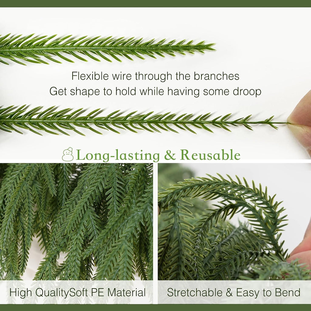 9ft christmas norfolk pine garland real touch for, package contents