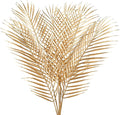 29” Large Gold Palm Leaves Palm Fronds Tropical Leaves Areca Palm Branches Artificial Palm Leaves with Stem Golden Palm Tree Leaves Faux Palm Leaves for Floral Arrangement Fake Gold Leaves 6Pcs