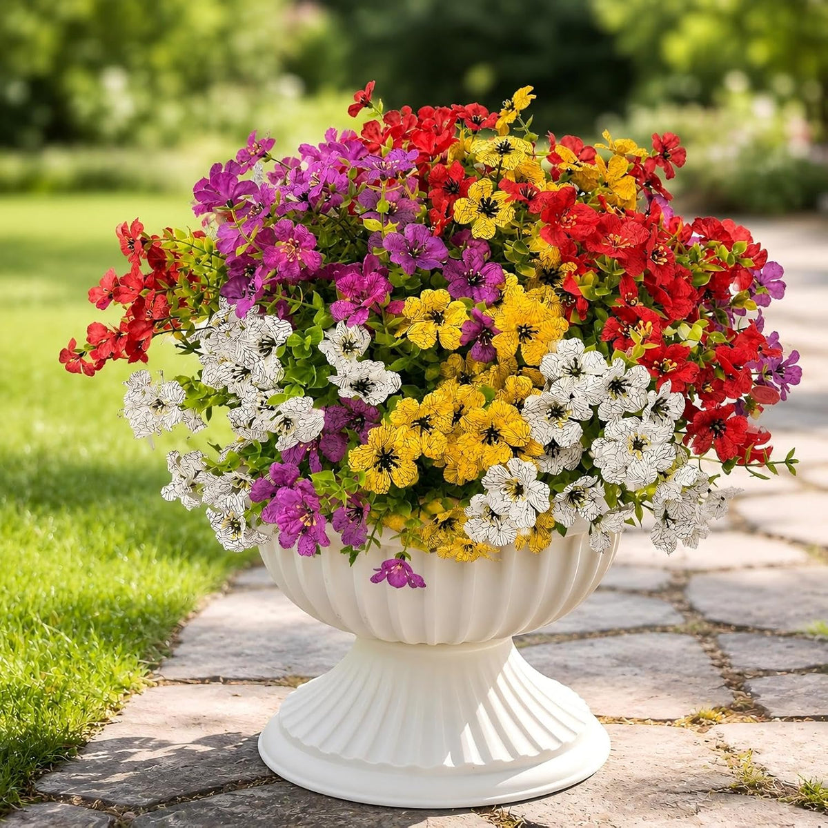 24 bundles artificial fake flowers for outdoors indoor, main product view