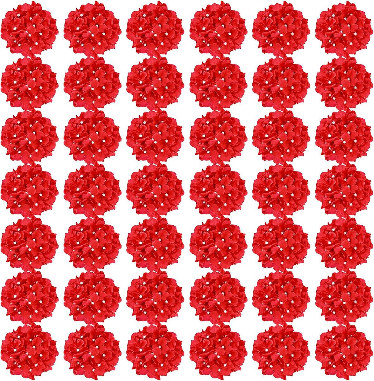 auihiay 64pcs red hydrangea artificial flowers, fake hydrangea, main product view