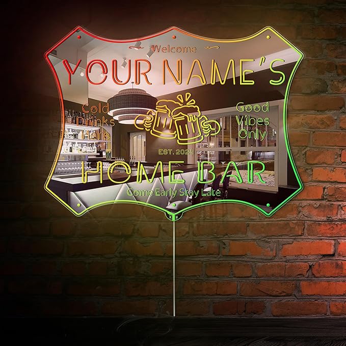 ADVPRO Personalized Your Name Home Bar RGB Dynamic Glam LED Sign - Cut-to-Edge Shape - Smart 3D Decoration - Multicolor Signage st06s32-fnd-p11d-tm-c