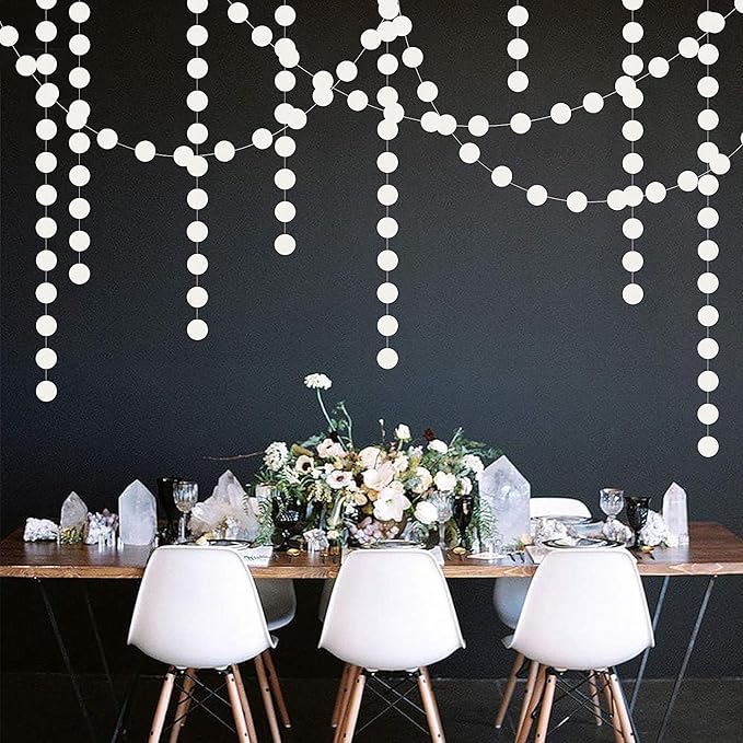 White Glitter Party-Decorations Paper-Garland Streamers - 52ft Birthday Banner Baby Shower Bachelorette Wedding Hanging Supplies Decor Hugfond