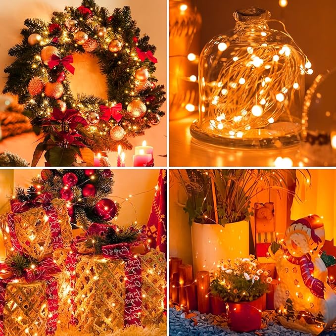 6 Pack Fairy Lights Battery Operated - 7ft 20 Led Twinkle Lights 3 Modes, Bulk Mini String Lights Waterproof for Mason Jars Vases DIY Party Wedding Decoration Christmas -Orange