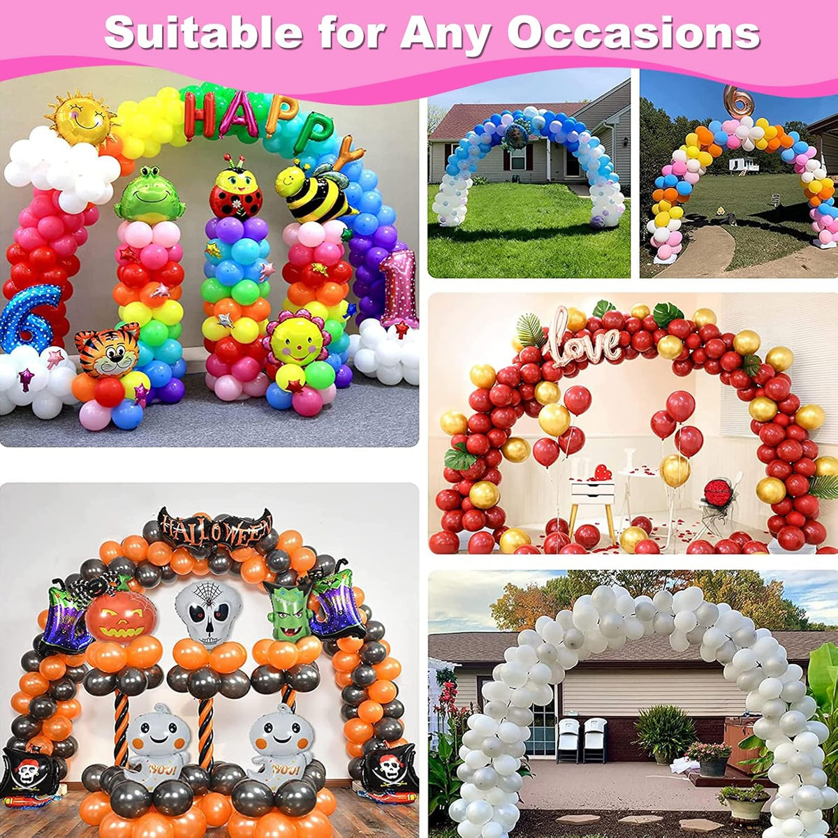 balloon arch kit and balloon pump electric, 10ft on a desk or shelf