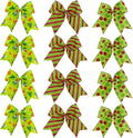12 Pcs Grinch Bows Decoration, 6 Inch Large Christmas Bows for Tree Gift Wrapping Wreaths Garland, Glitter Decor Holiday Party Crafts Xmas Tree Ribbon Ornaments(Grinch Style)