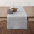 Solino Home Linen Soft Grey Table Runner 60 Inches - Classic Hemstitch, 100% Pure Linen Coffee Table Runner 14 x 60 Inch Ideal for Dresser Tables - Fall, Autumn, Halloween, Thanksgiving, Christmas