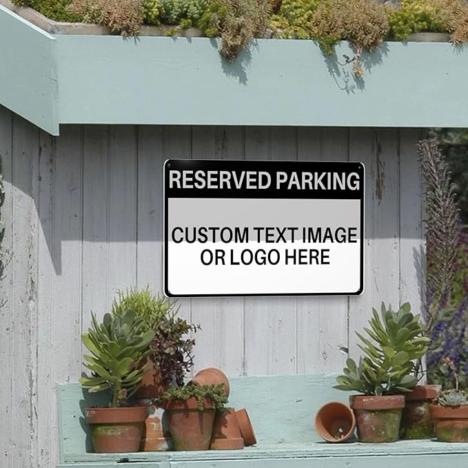 Custom Reserved Parking Metal Sign for Outside Personalized Signs with Photo Text or Logo for Outside Wall Decor Aluminum Fade Resistant Signs for Business Office Home