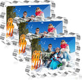 Aheroi 5x7 Acrylic Photo Frames, 3 Pack Clear Picture Sign Holder Freestanding Magnetic Scalloped Picture Frames for Desktop Display, Thickened Frameless Double Sided Acrylic Sign Holder, No Instal