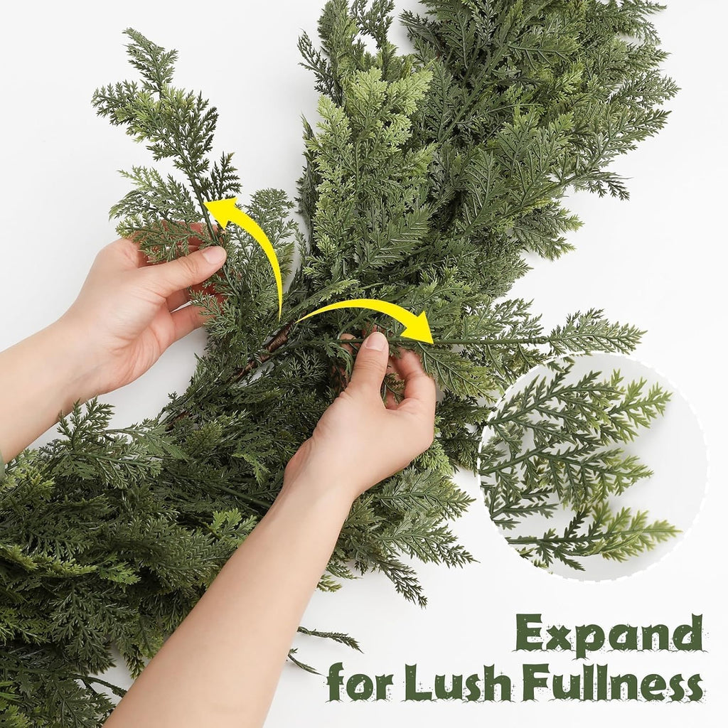 pre-lit christmas garland 9ft decorations real touch cedar, package contents