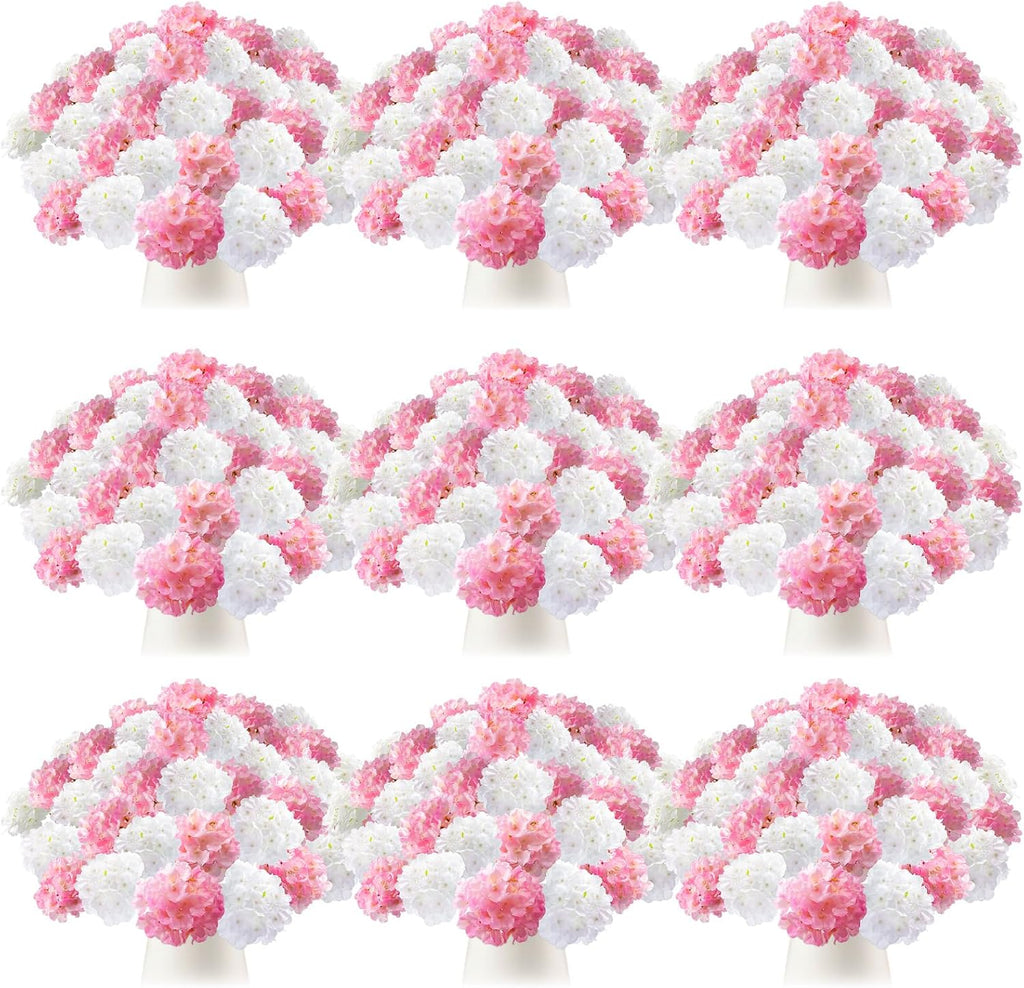 tigeen 100 pcs pink,white hydrangea artificial flowers bulk, main product view