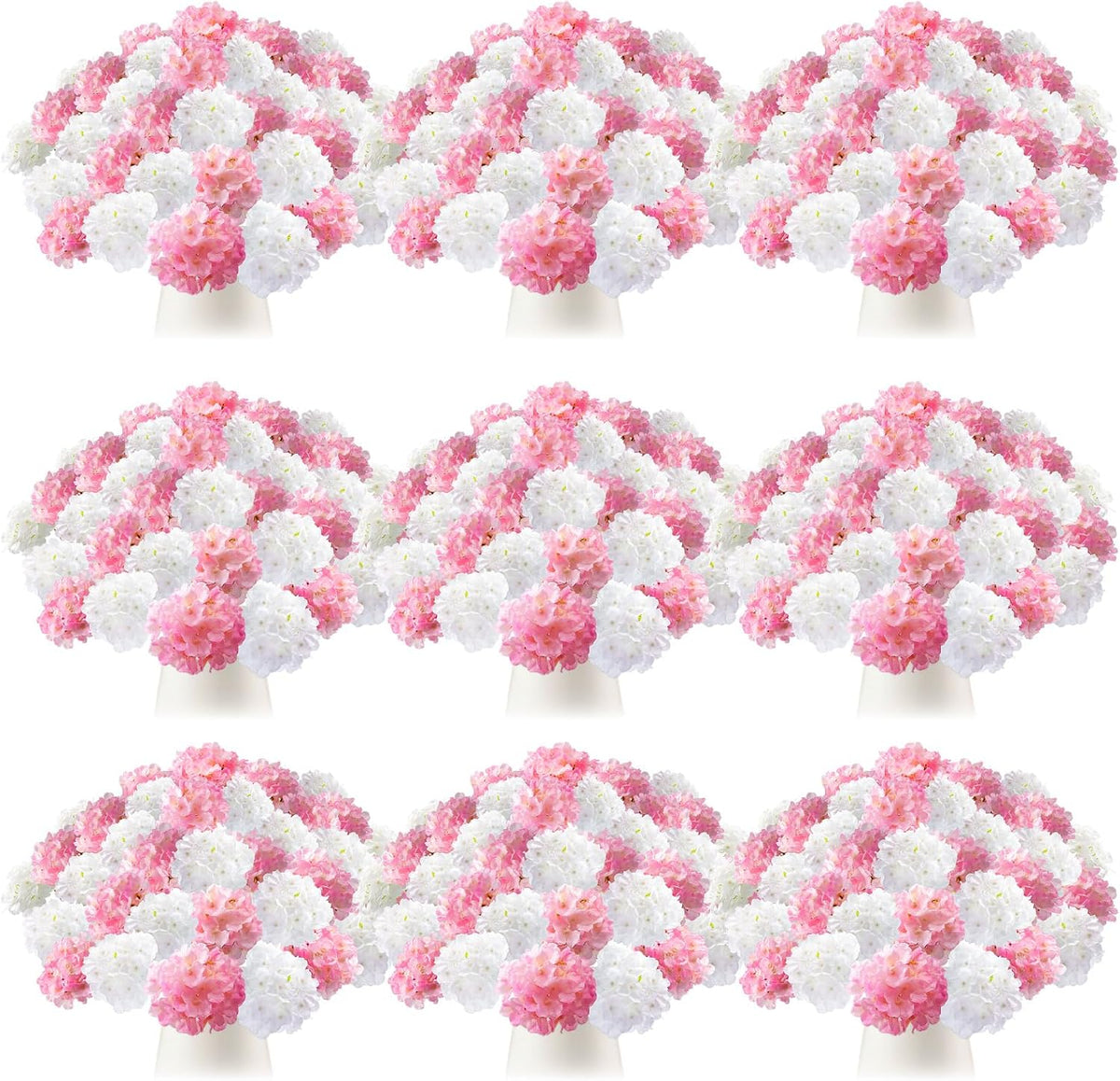 tigeen 100 pcs pink,white hydrangea artificial flowers bulk, main product view