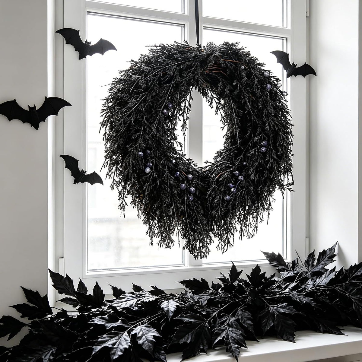DN DECONATION Halloween Wreath for Front Door, Decorations for Outdoor