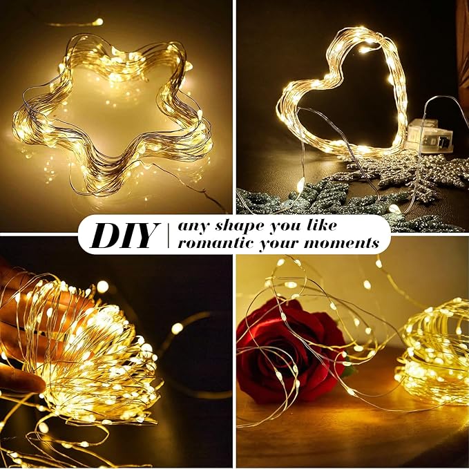 ZGWJ 12 Pack Fairy Lights Battery Operated, 7ft 20 Mini LED Fairy String Lights Silver Wire 3 Modes for DIY, Parties, Wedding, Bedroom, Halloween Christmas Decoration Warm White