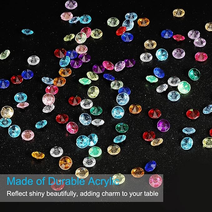 PATIKIL 4000 Pcs Wedding Table Scatter Confetti Crystals 6mm Acrylic Diamonds Vase Fillers Gems for Table Centerpiece Decorations Party Vase Beads, Mixed Colors