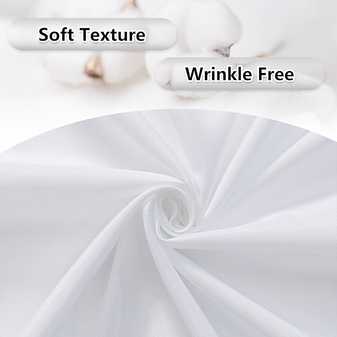 MEETSKY 10 feet x 10 feet White Backdrop Curtain for Parties Wedding Decor- White Photography Rod Pocket Backdrop Drapes Polyester Fabric Curtain for Birthday Holiday Party, 5ft x 10ft, 2 Panels