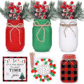 Christmas Centerpiece, Christmas Decor Mason Jars, Centerpiece Table Decorations, Christmas Tree Decor, Home Mantle Decor, Christmas Coffee Table Decor, Holiday Table Centerpieces Bulk – 6PC