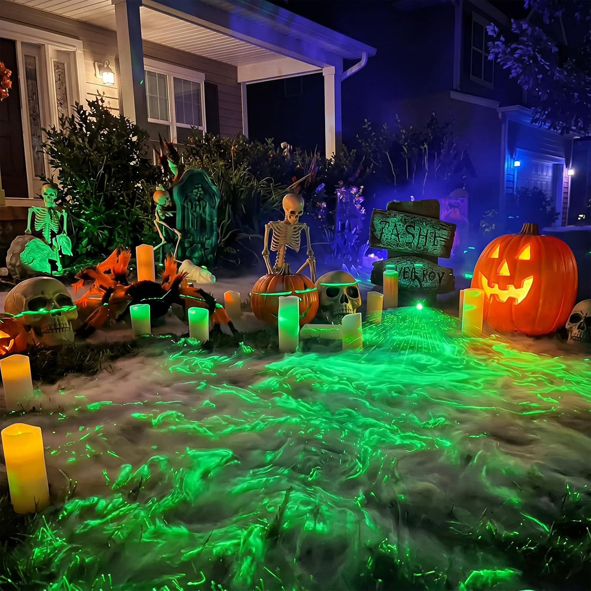 Aurelema 1 Pack Green Laser Halloween Module Generator with Timer,Green