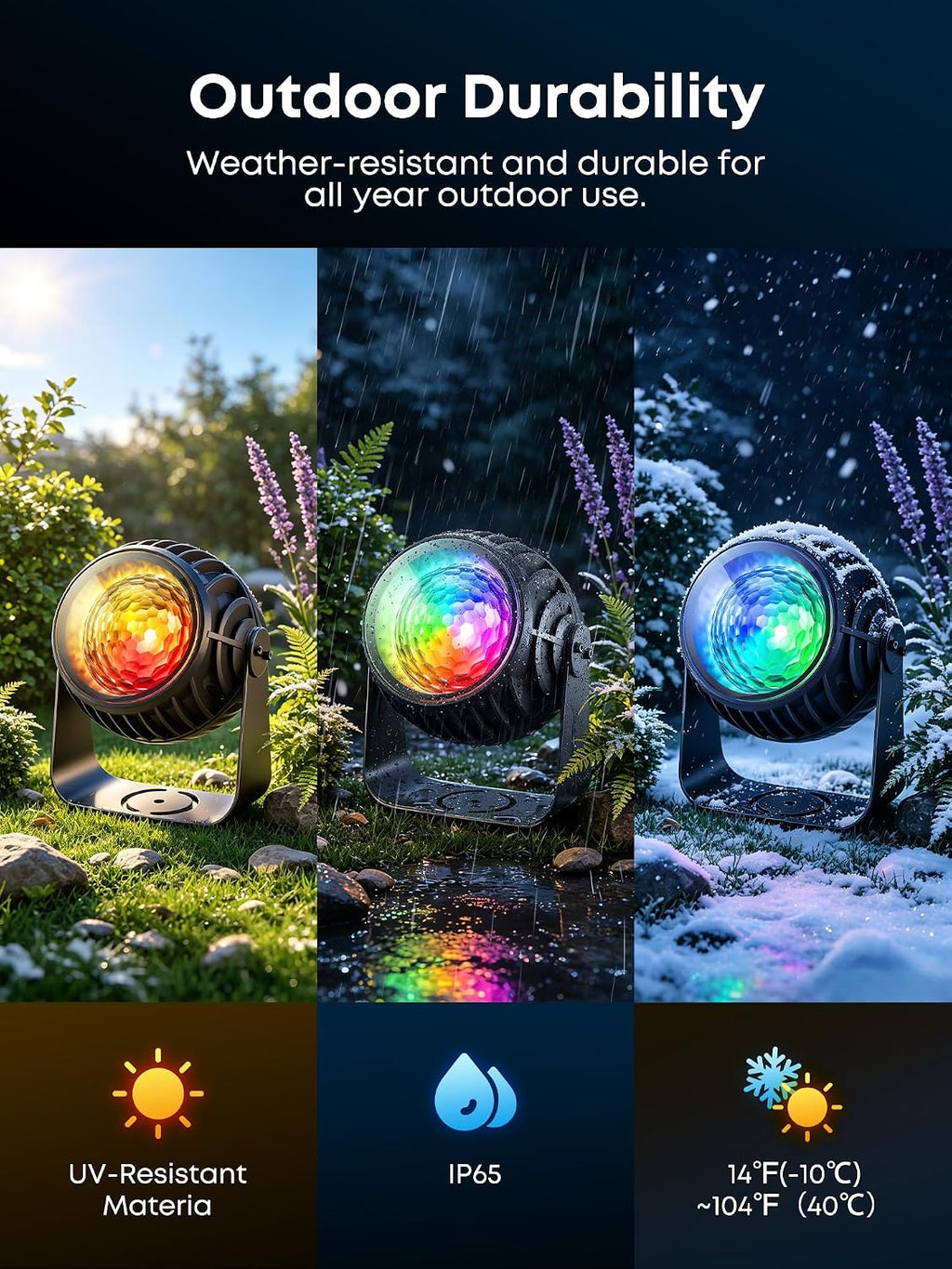pikoy halloween projector outdoor with app, halloween decorations showing dimensions