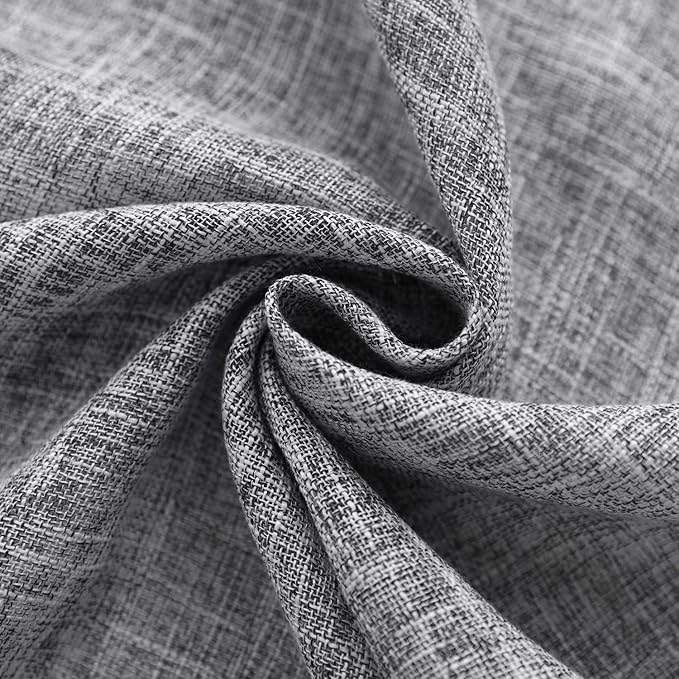 maxmill Flaxy Faux Linen Tablecloth with 2-Tone Slubby Texture Wrinkle Resistant Anti-Shrink Soft Table Cloth for Kitchen Dining Restaurant Tabletop for Event Dinner Round 70 Inch Light Gray