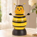 Summer Bee Snow Globe Decor with 6H Timer, Swirling Glitter Bee Snowglobe Spring and Summer Figurine Decorations, USB/Battery Operated, for World Bee Day Spring Holiday Home Decor and Gift
