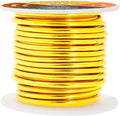 Mandala Crafts 8 Gauge Anodized Aluminum Craft Wire for Jewelry Making - 32 FT Colored Flexible Light Gold Wire - Bendable for Bonsai Armature Crafting Sculpting