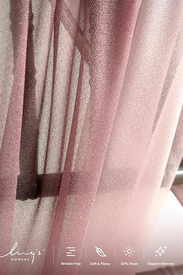 Ling's moment Wedding Chair Sashes Cover Aisle Decorations Draping Fabric Wrinkle-Free with Tie 16 Pcs Dusty Rose & Mauve for Party Ceremony Reception Floral Arrangement Banquet Outdoor Decor