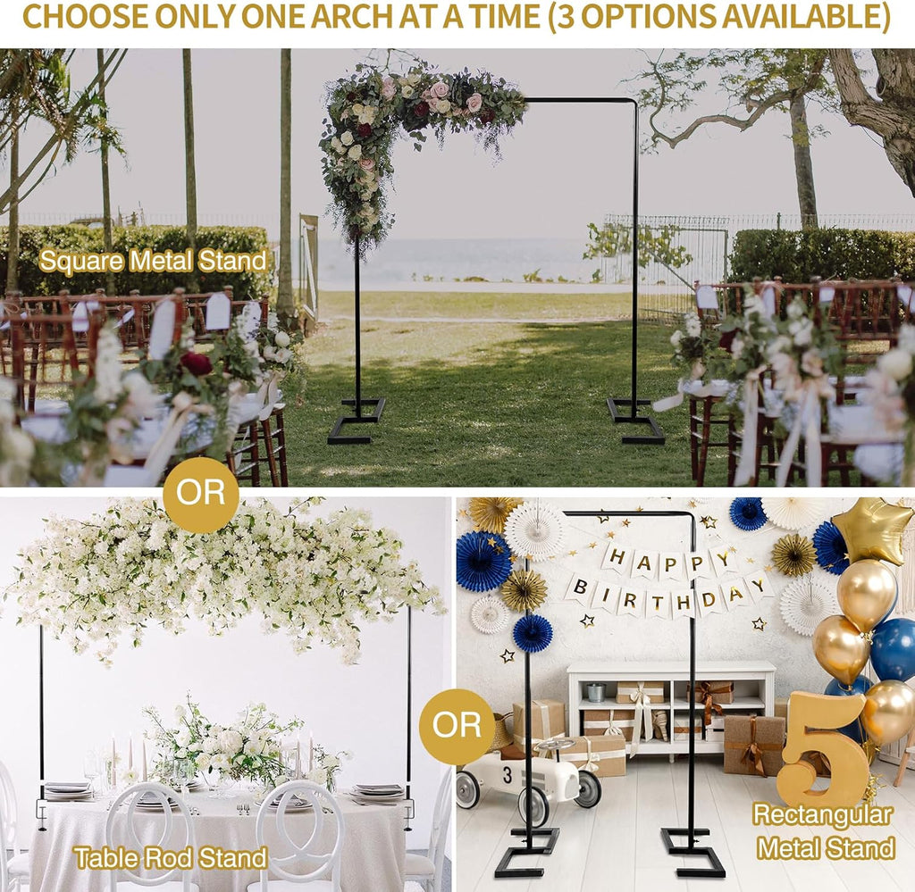 8.2 ft wedding arch square backdrop stand extra, close-up detail