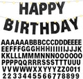 TaoBary 112 Pcs DIY Letter Kit Glitter Customizable Banner Letters Include 107 Letters and Numbers 3 Rope and 2 Needles for Birthday Halloween Christmas Wedding Valentine Party Decor(Black)