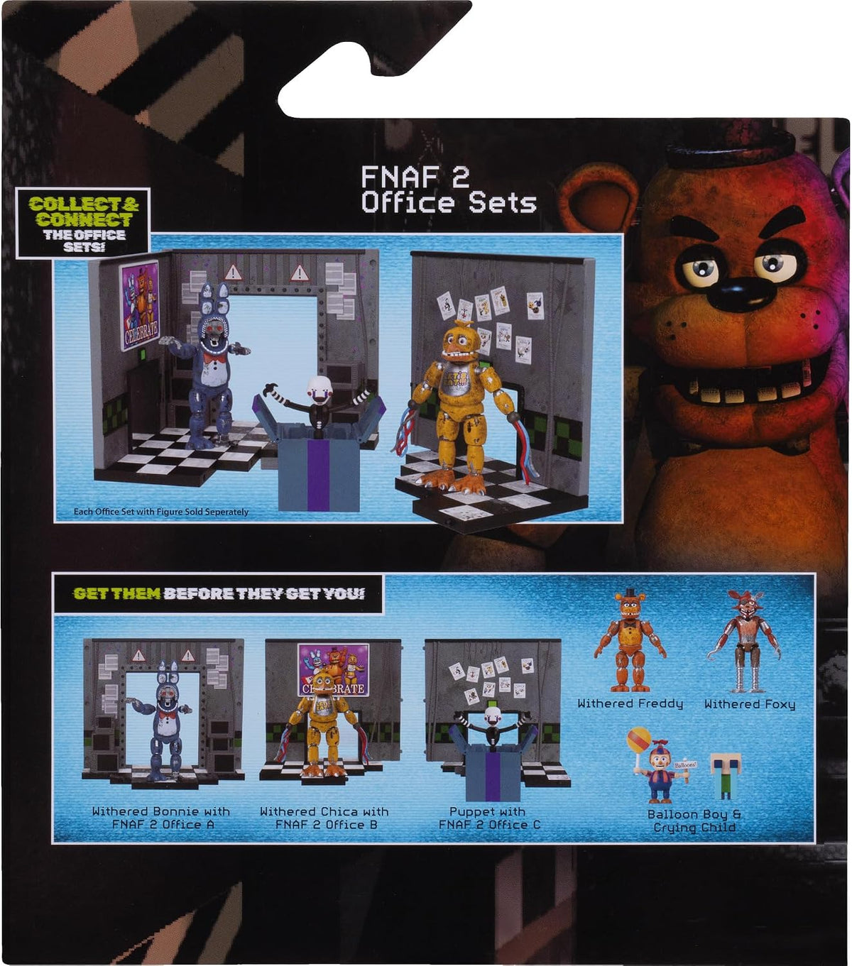 Jazwares Five Nights at Freddy’s Withered Bonnie Office Set - 5-Inch Articula...