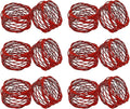 Handmade Round Red Mesh Napkin Rings Set of 12 Holder for Dinning Table Parties Everyday, Dia: 2 Inch